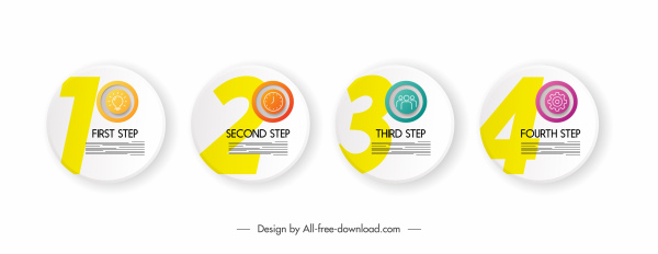 шаги инфографические элементы круглый диск эскиз современного дизайна