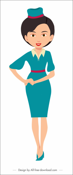 hostess lavoro icona personaggio cartone animato