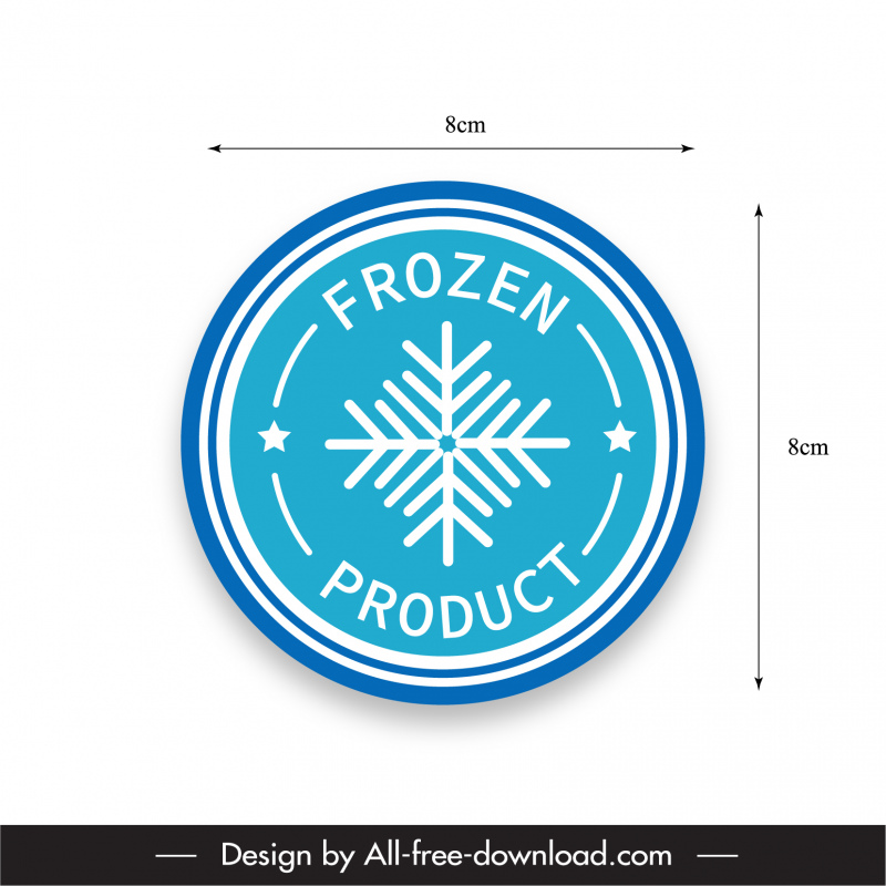 adesivo de alimentos congelados modelo elegante design de círculo simétrico plano