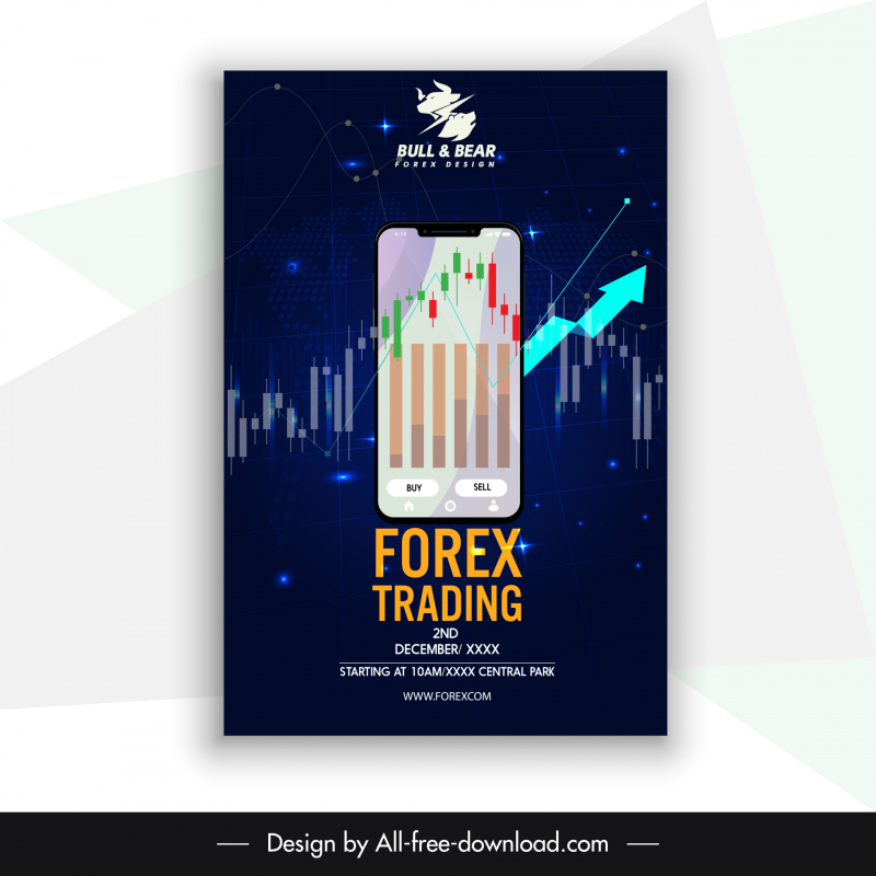  pasar saham forex online trading poster elemen bisnis smartphone dekorasi