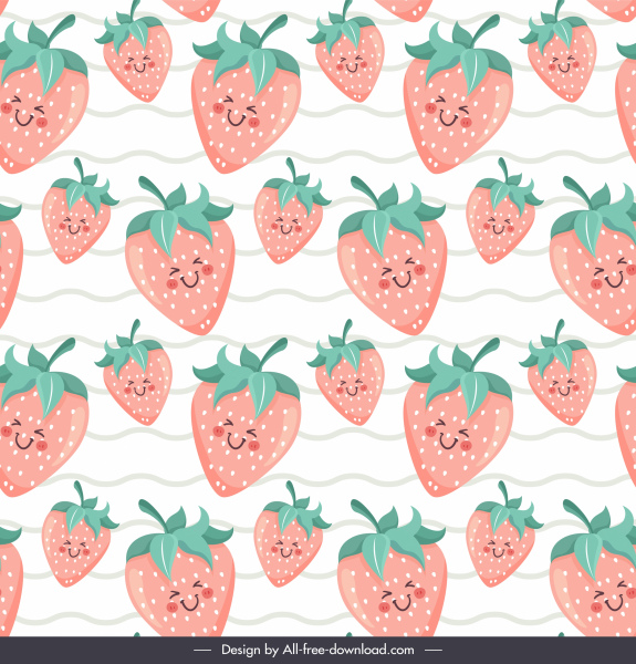草莓背景可愛的風格化設計