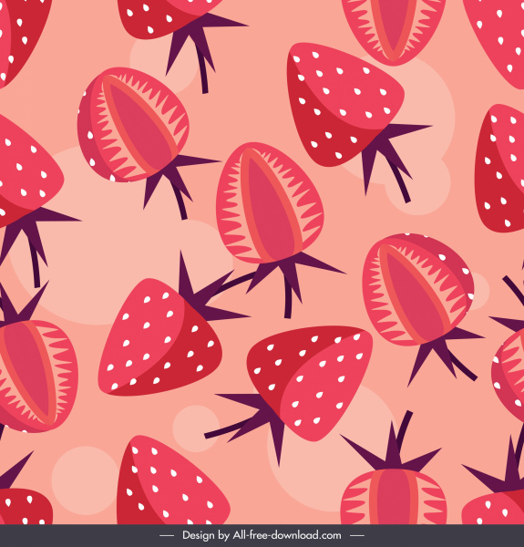 草莓背景红色平面装饰