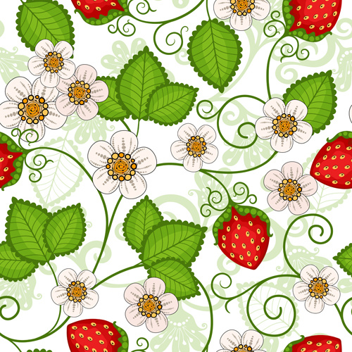 Erdbeeren Musterdesign Vektor