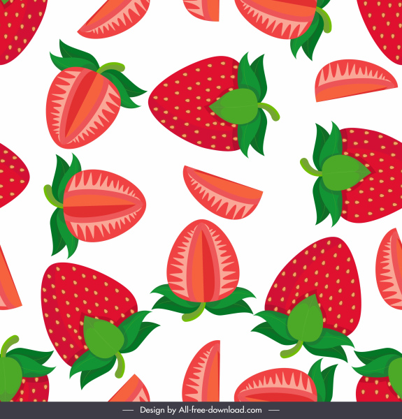 Erdbeer-Hintergrund hell gefärbt flache Skizze