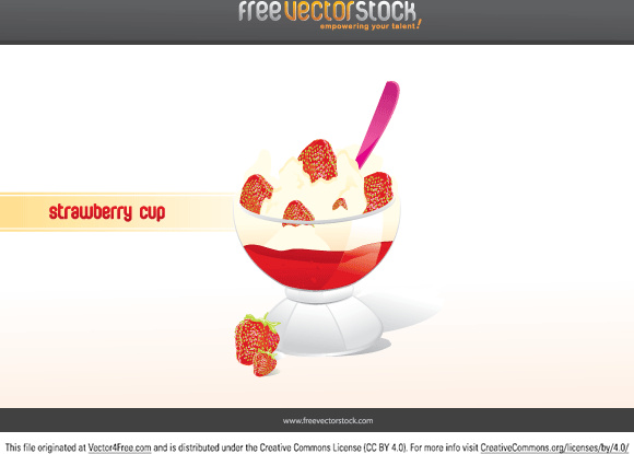 Strawberry Cup Vector