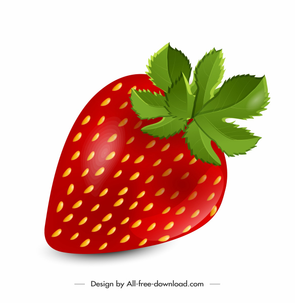 Erdbeerikone glänzendes buntes Design