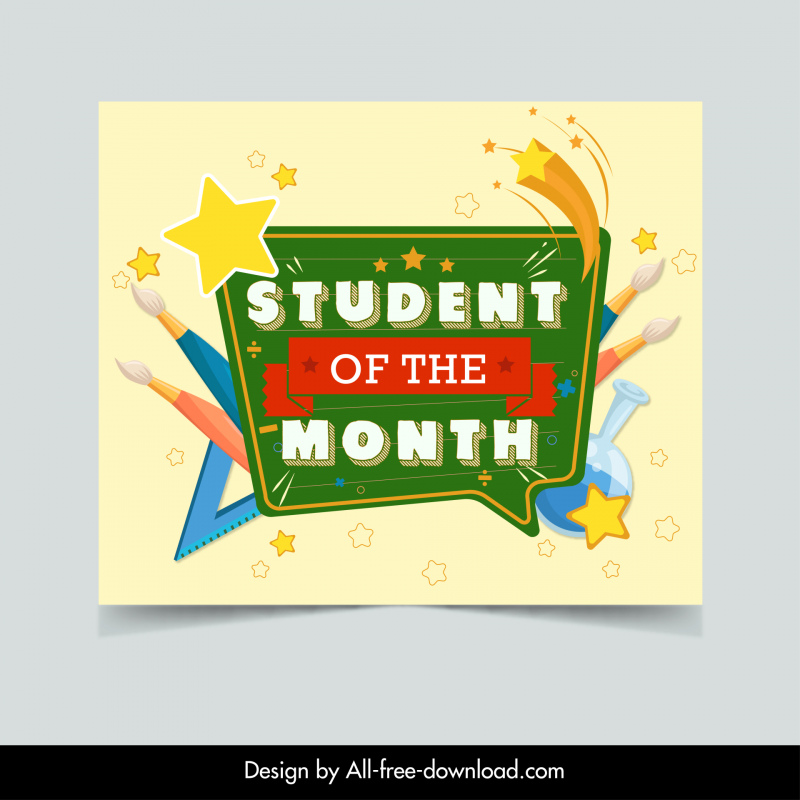 template poster siswa bulan ini dekorasi alat pendidikan dinamis
