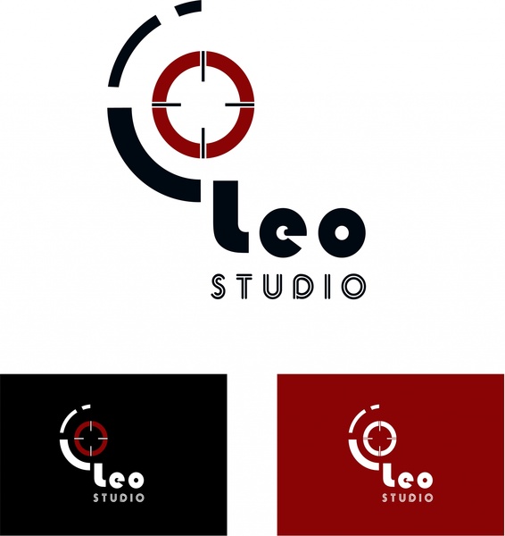 set Studio logo desain di berbagai latar belakang