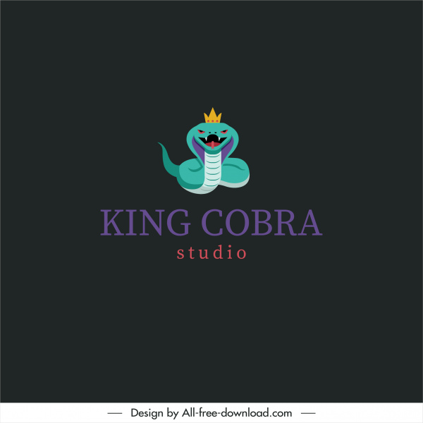 Studio Logo Typ König Kobra Skizze bunt flach