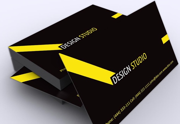 modello elegante nero giallo libero aziendale business card