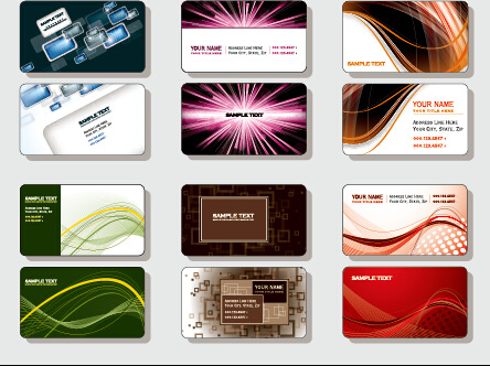elegantes tarjetas de visita diseño creativo vector set