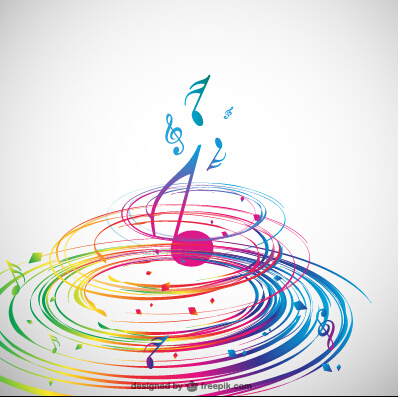 gaya musik yang berwarna-warni grafis vektor latar belakang