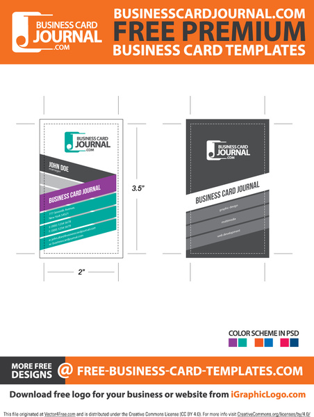 template kartu bisnis kreatif bergaya vertikal