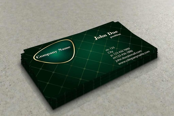 шаблон стильный зеленый визитной карточки