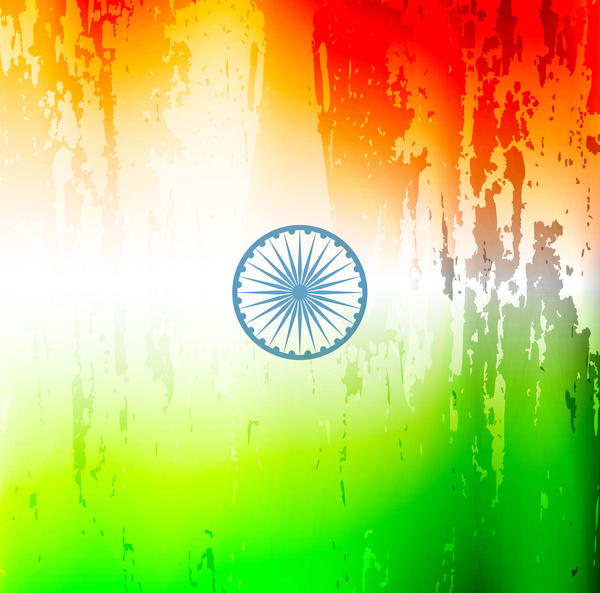時尚的印度國旗共和日美麗的三色設計藝術向量