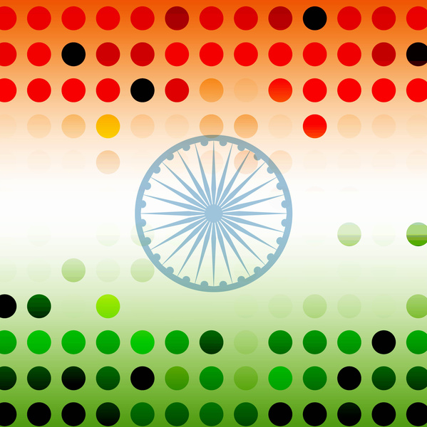 belle fête drapeau indien élégant de la République art design tricolore demi-teinte vecteur