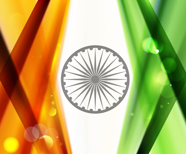 Festa della Repubblica alla moda bandiera indiana bella tricolore onda design arte vettoriale