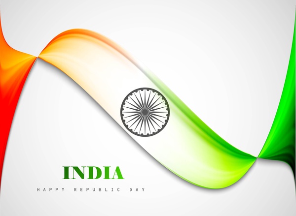 Dzień Republiki stylowe flagi Indii piękne fala projekt sztuka wektor