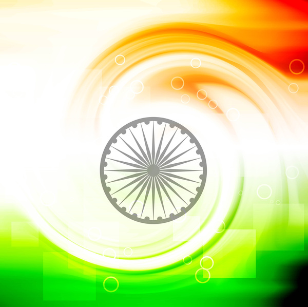 dia da República de bandeira indiana elegante belo arte de desenho de onda tricolor vector