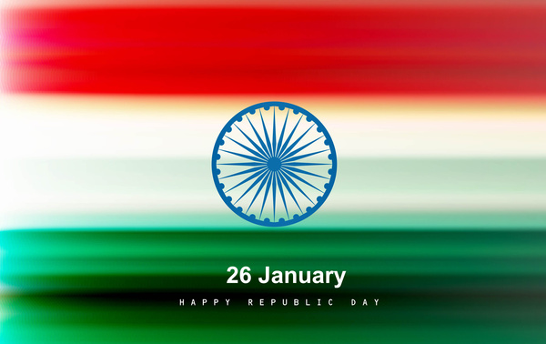 прекрасный день Республики стильный индийский флаг триколор волна дизайн искусства вектор