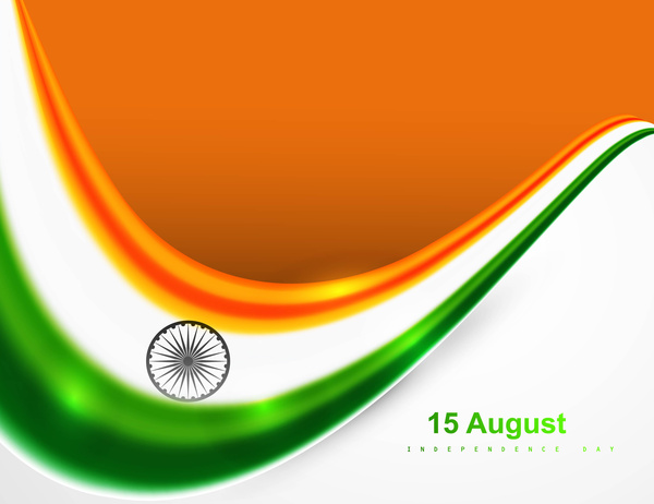 fête de la République drapeau indien élégant belle art conception vague tricolore vector