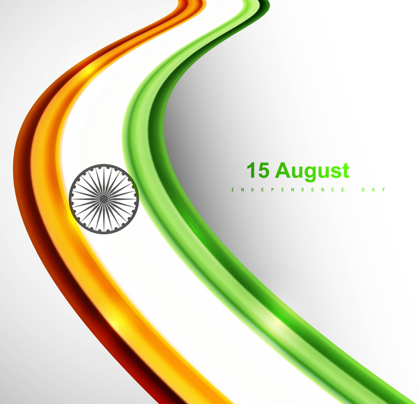 dia da República de bandeira indiana elegante belo arte de desenho de onda tricolor vector
