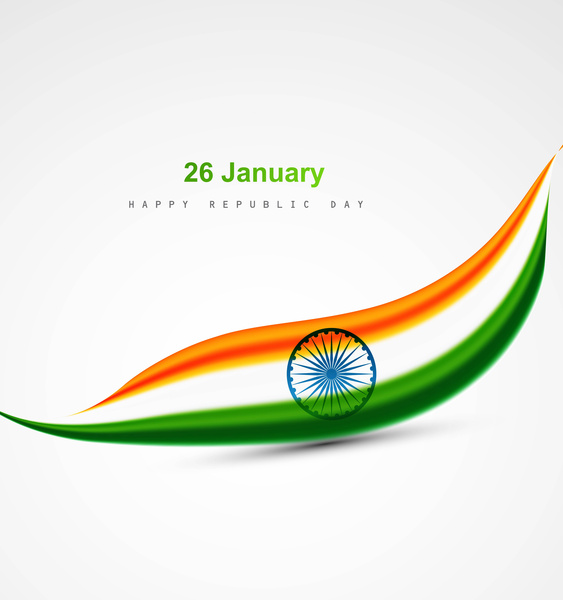 fête de la République drapeau indien élégant belle art conception vague tricolore vector