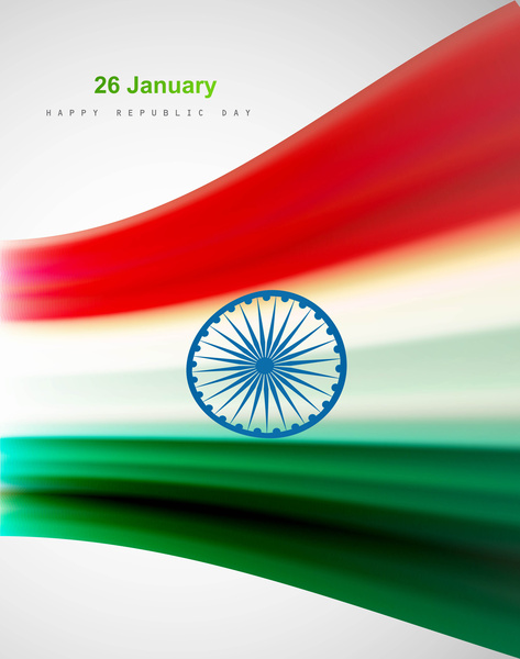 세련 된 인도 국기 공화국의 날 아름 다운 삼 색 물결 디자인 아트 벡터