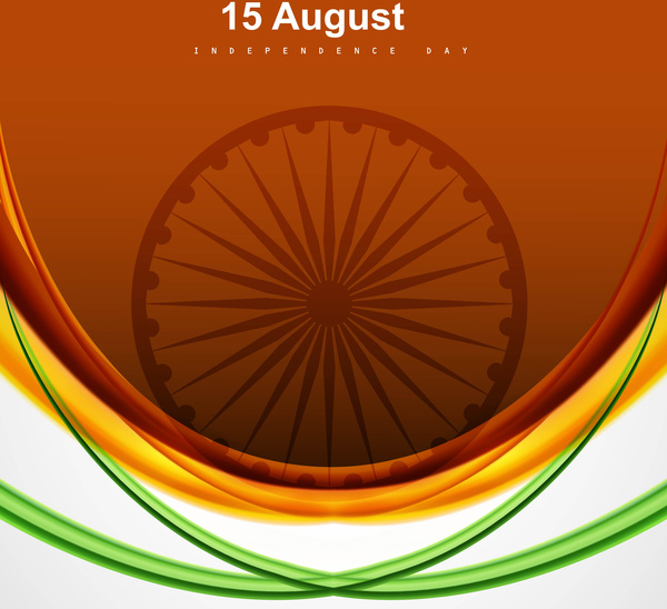 세련 된 인도 국기 공화국의 날 아름 다운 삼 색 물결 디자인 아트 벡터