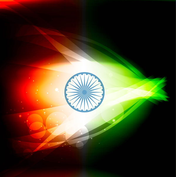Dzień Republiki stylowe flagi Indii piękne fala projekt sztuka wektor