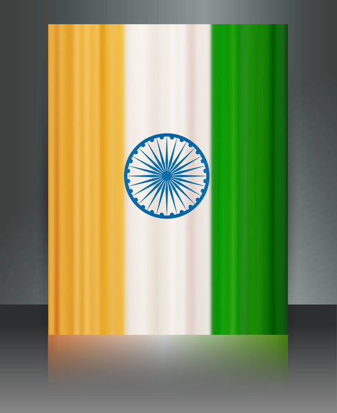 phong cách Ấn Độ cờ Cộng hoà ngày đẹp tricolor sóng thiết kế nghệ thuật vector