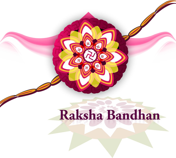 Стильная Ракша bandhan индуистского фестиваля яркий красочный фон вектор