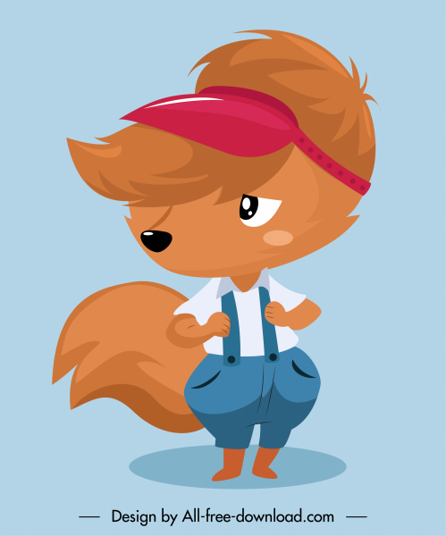 ícone da raposa estilizado esboço de personagem de desenho animado bonito