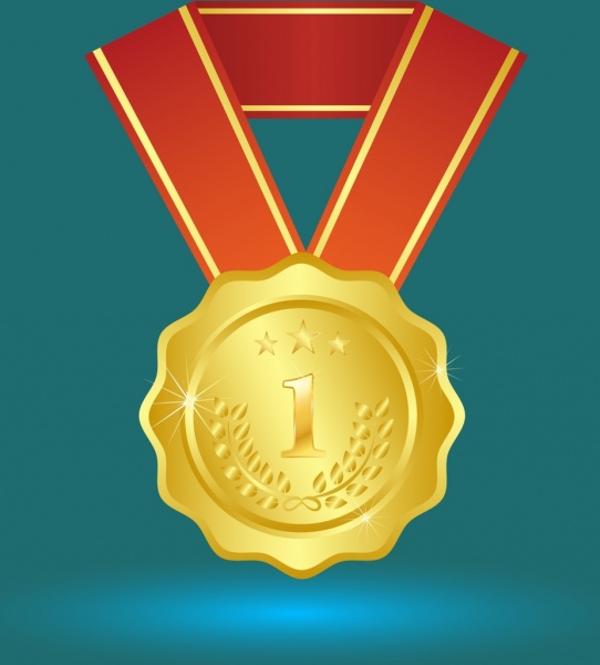 la médaille d'or des succès de décoration style concept