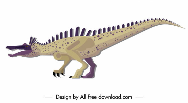 suchominus dinosauro icona colorato cartone animato carattere schizzo