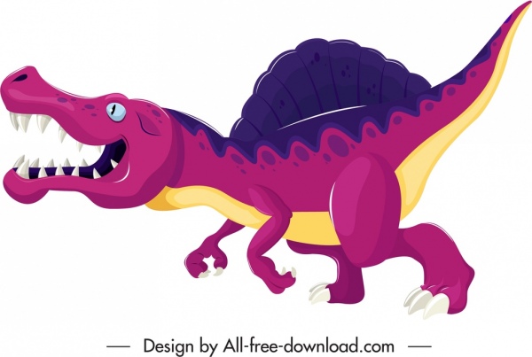 suchominus dinosaurus ikon sketsa warna-warni karakter kartun