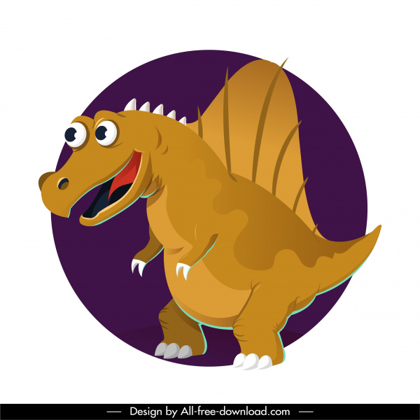 ikon dinosaurus suchominus lucu kartun karakter sketsa