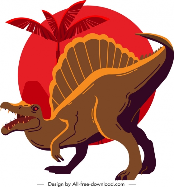 suchominus 공룡 그림 색된 만화 스케치