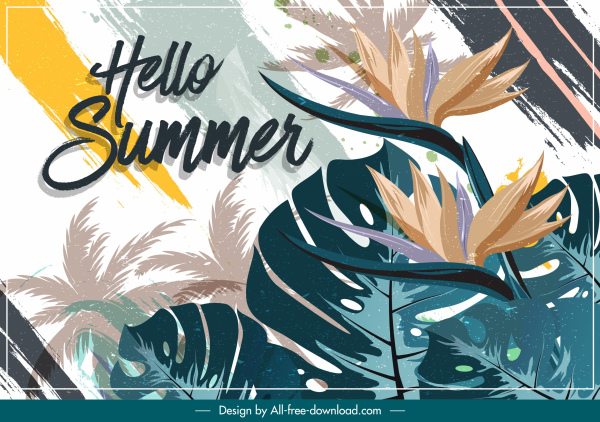 الصيف خلفية زهرة ديكور الجرونج تصميم الرجعية
