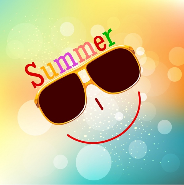 Sommer Hintergrund Smiley Gesicht Symbol Bokeh Hintergrund