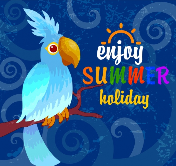 Icono de verano decoracion banner Blue Parrot
