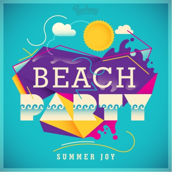 cartel de fiesta playa verano
