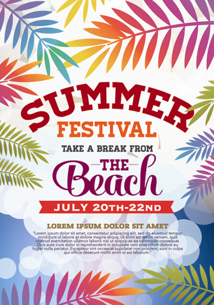 여름 해변 파티 빈티지 포스터 벡터