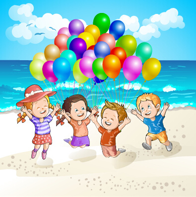 vector de fondo de ilustración de verano playa viajes