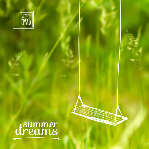 Summer dreams kreatif latar belakang vektor