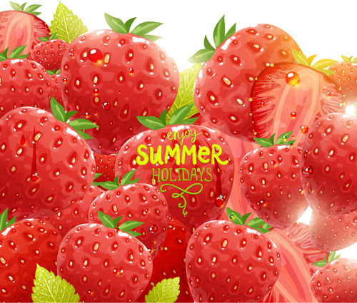 여름 과일 배경 벡터