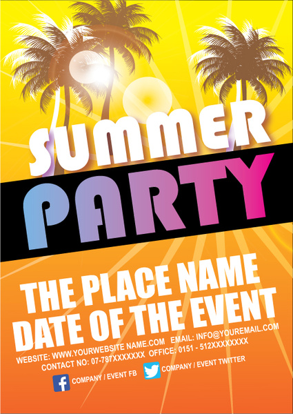 diseño de carteles de fiestas de verano