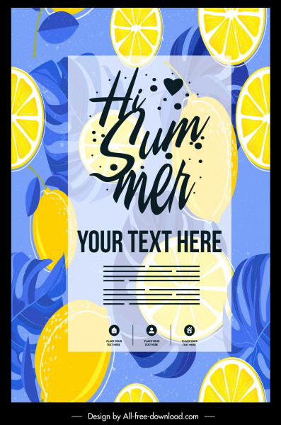 yaz posteri limon dilimleri dekor klasik tasarım