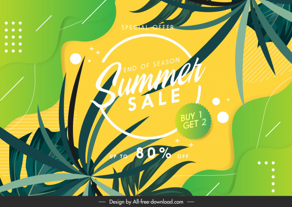 faixa de venda de verão brilhante cor colorido decoração elementos