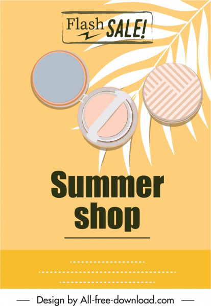 夏季銷售傳單化妝品圖示素描